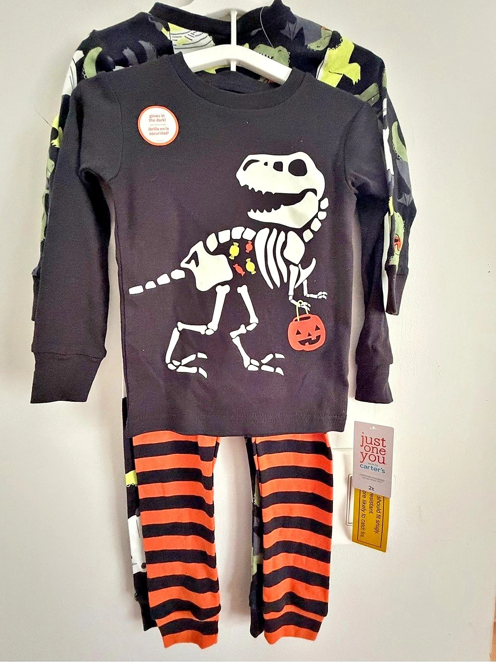 Carter's Just One You Halloween Dinosaur Skeleton 4-Piece Pajama Set Pajama Set